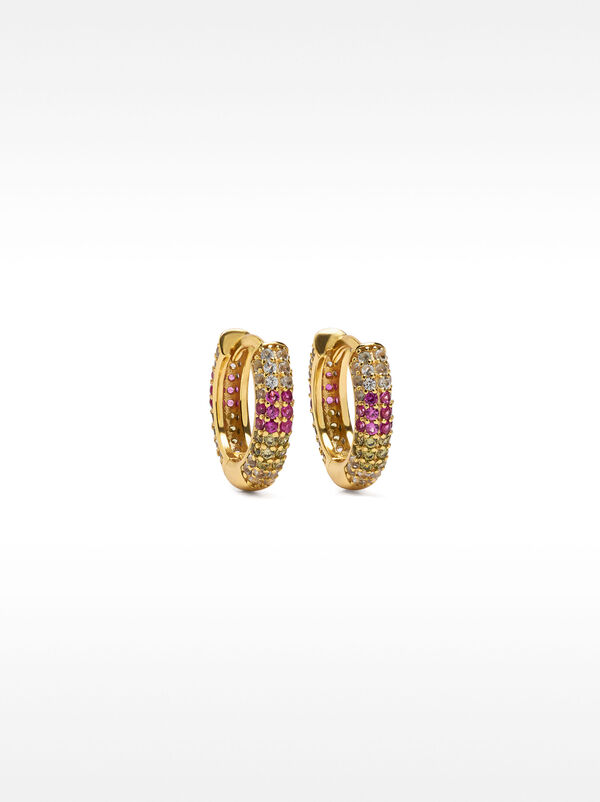 Orecchini a cerchio con cristalli - argento sterling 925