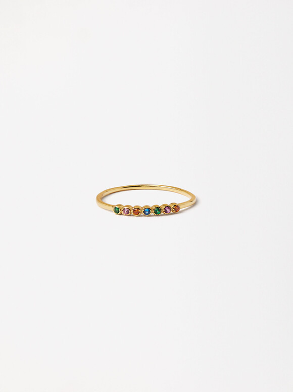 Fine Stone Ring - Sterling Silver 925, Multicolor, hi-res