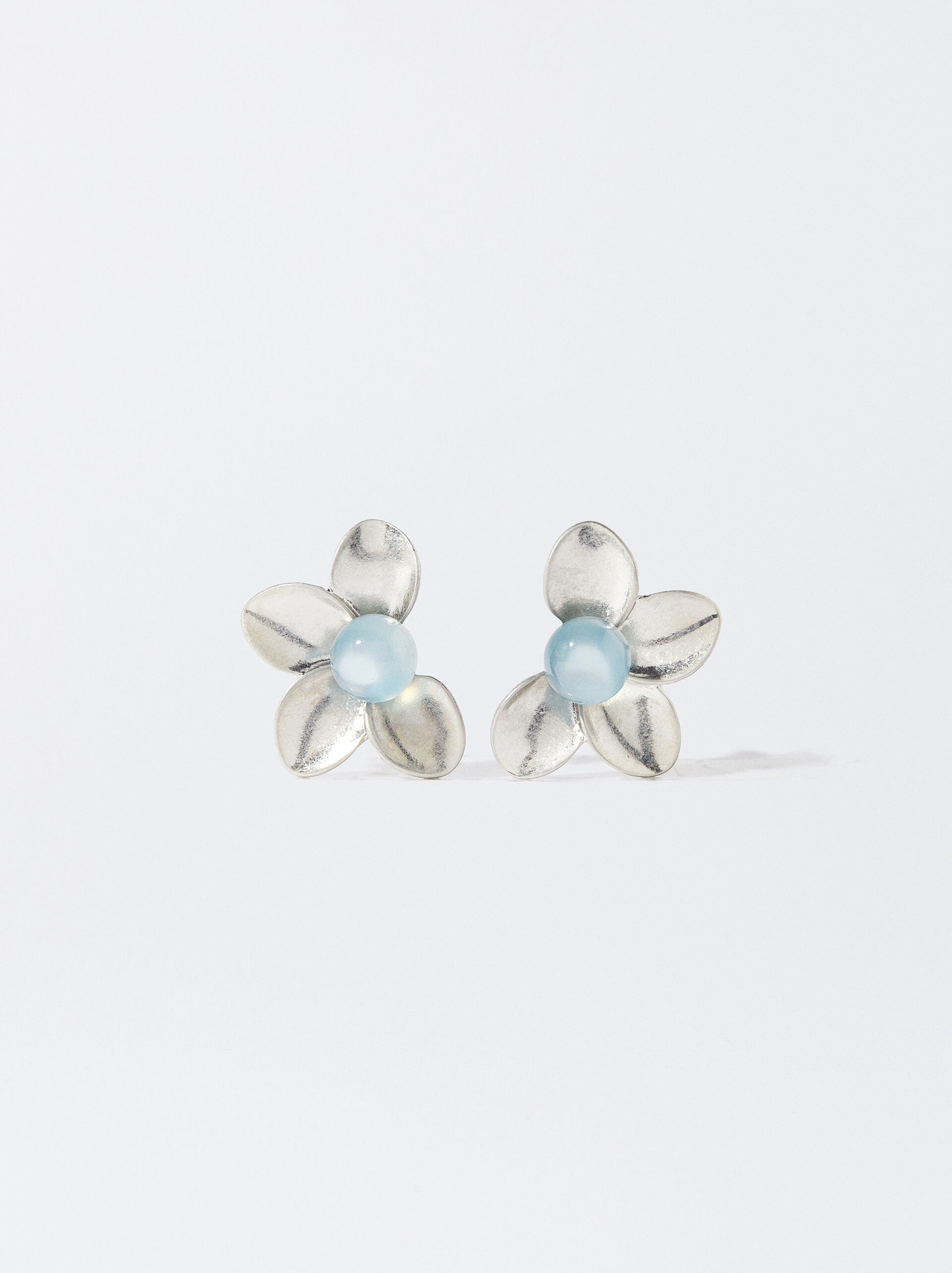 Flower Earrings With Stone image number 0.0