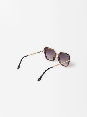 Square Sunglasses, Brown, hi-res