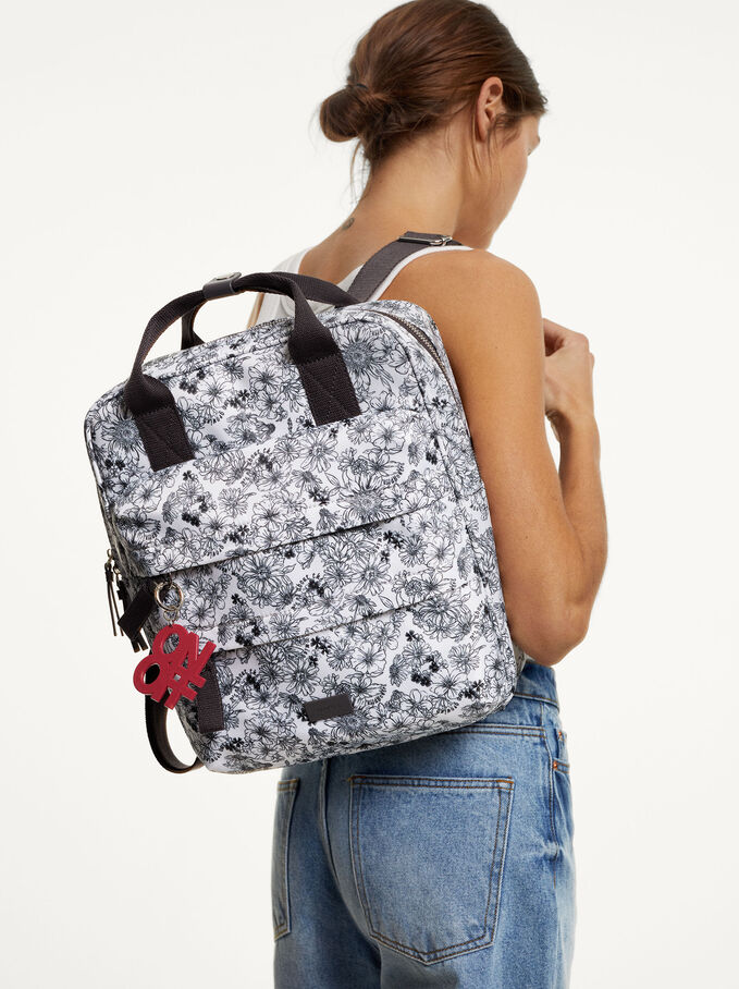 Nylon Backpack For 13” Laptop, White, hi-res