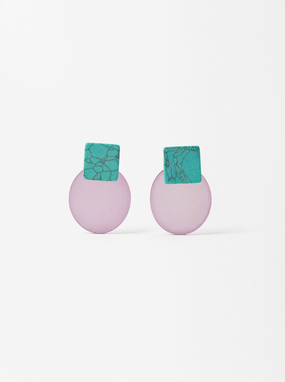Earrings With Stone Detail, Multicolor, hi-res