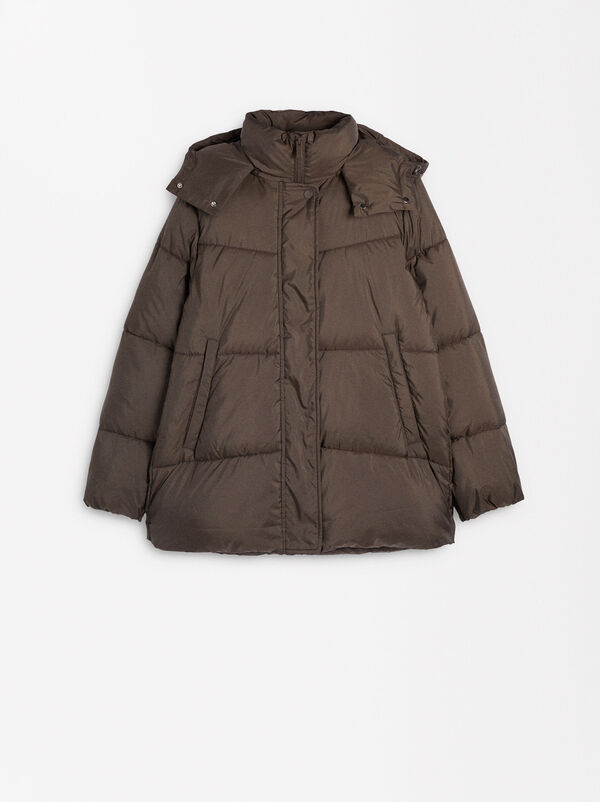 Quilted coat with hood