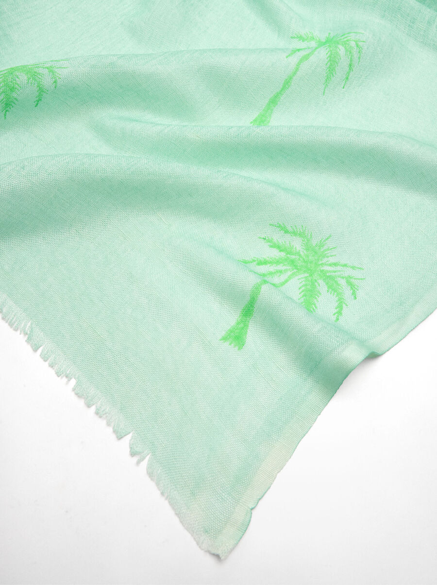 Printed scarf in linen blend