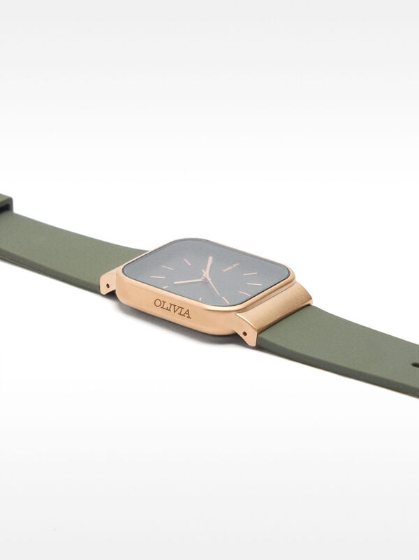 Watch with silicone strap