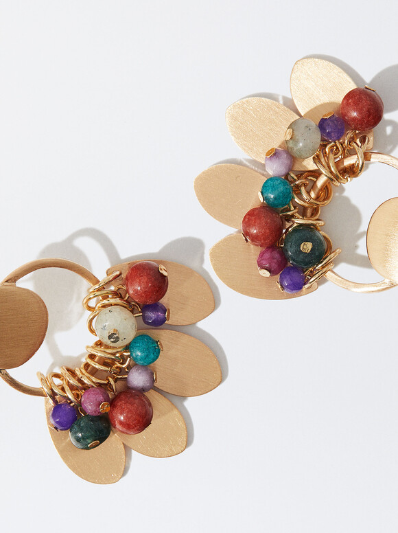 Earrings With Stones, Multicolor, hi-res