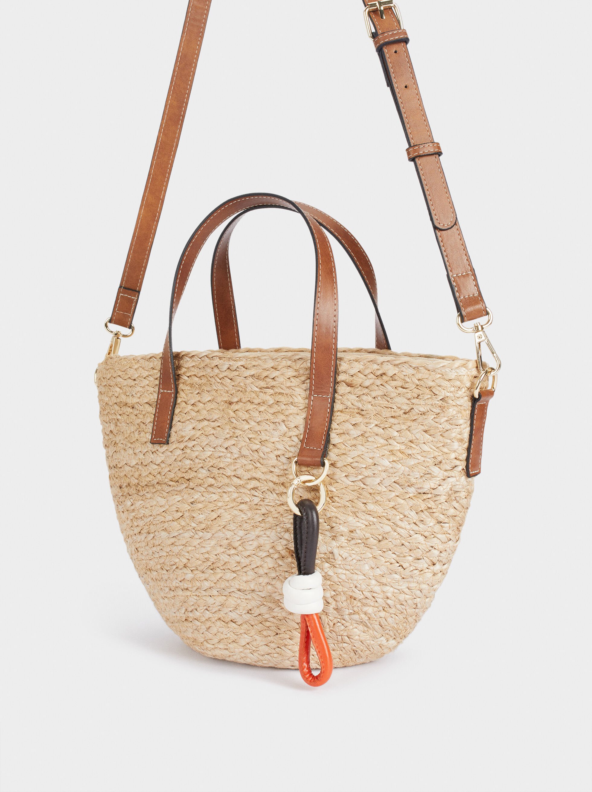 Jute Tote Bag With Pendant - Straw - Woman - Handbags - parfois.com