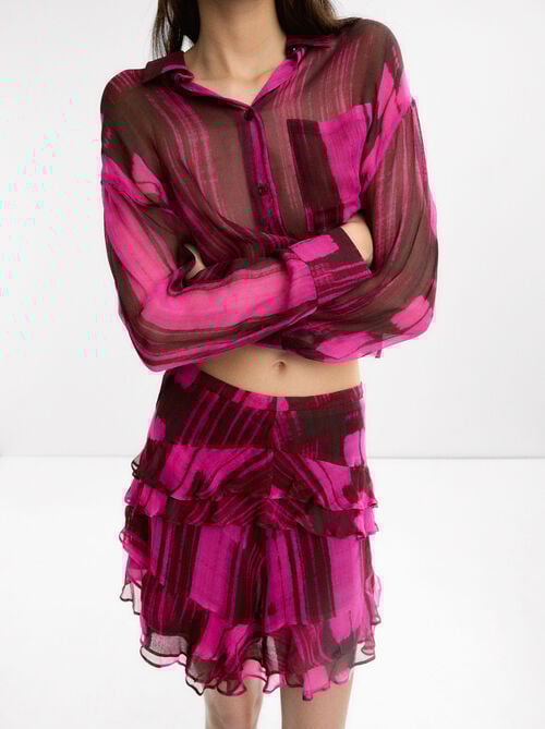 Camisa estampada semitransparente