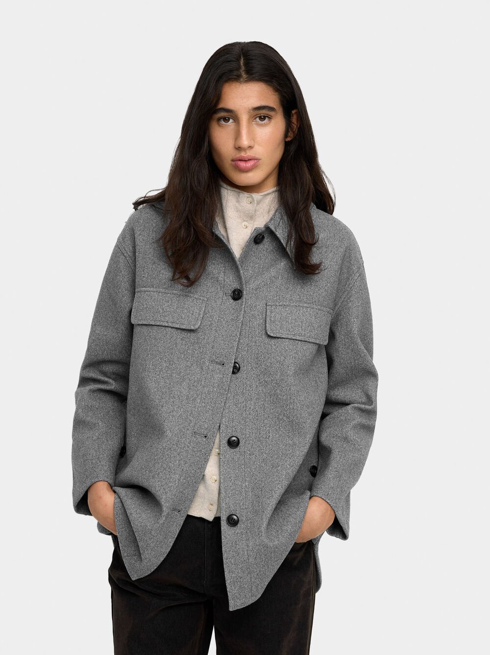 Overshirt with lapels