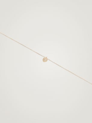Necklace With Heart And Zirconia, Golden, hi-res
