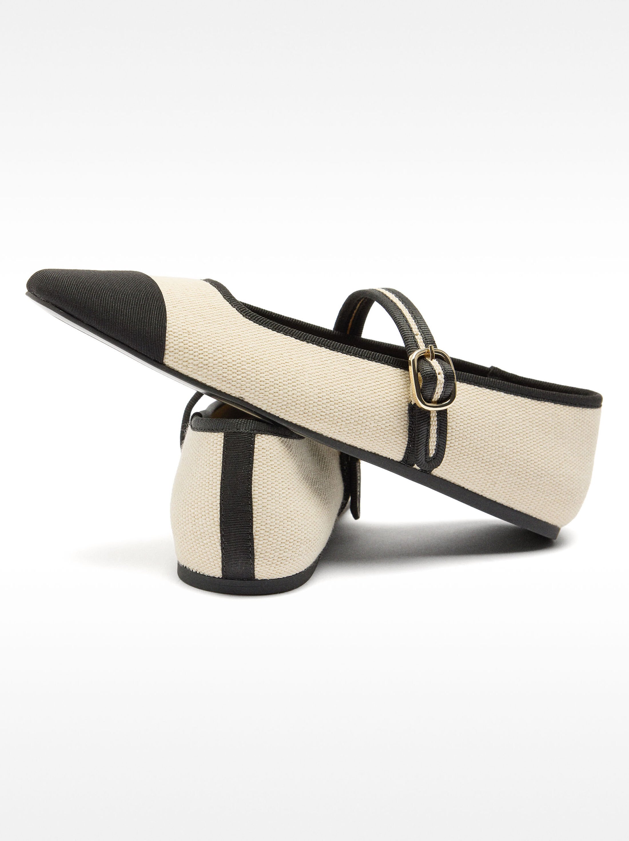 Ballet flats with bicolor fabric image number 5.0