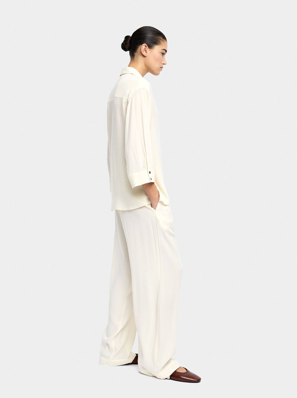 Lyocell shirt with double buttons