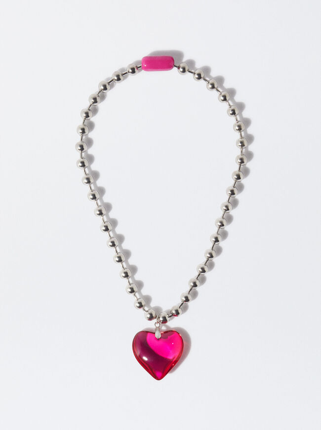 Necklace With Crystal Heart