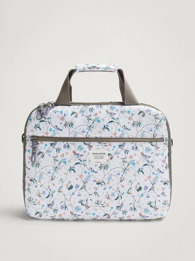 Nylon Briefcase For 13” Laptop, White, hi-res