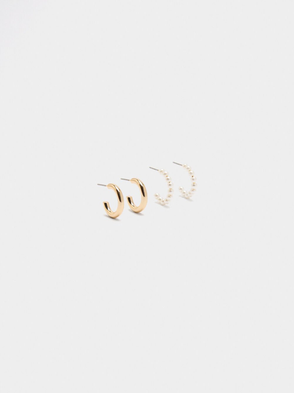 Set de créoles ouvertes avec des perles