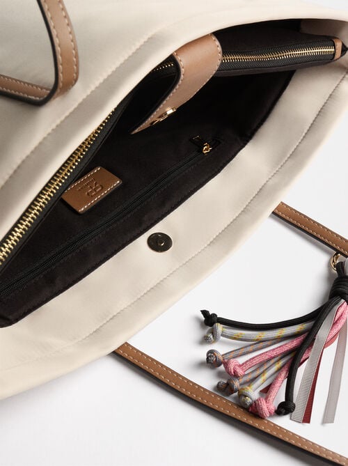 Torba typu shopper z nylonu z zewnętrzną kieszenią