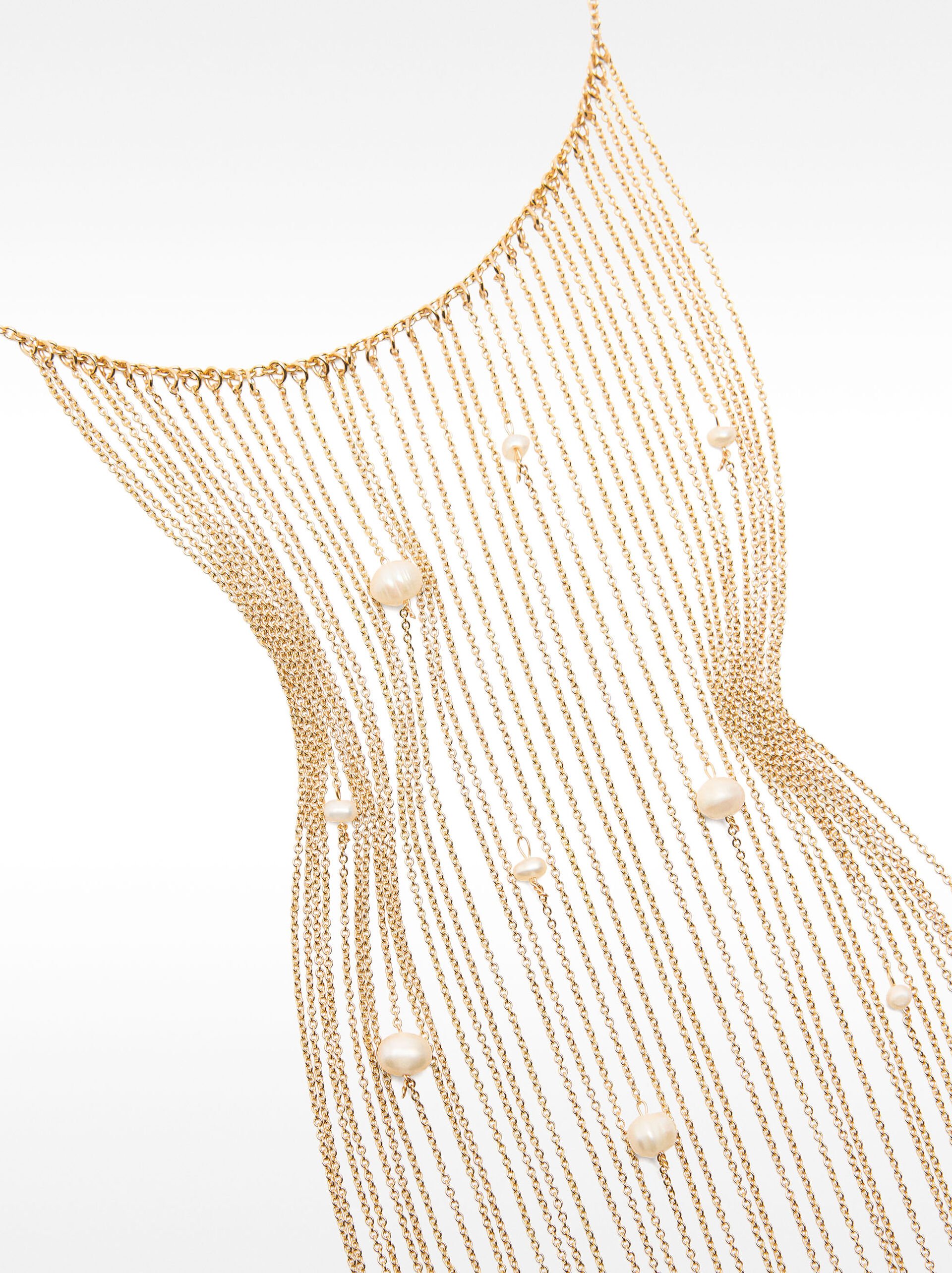 Necklace with freshwater pearl fringe image number 2.0