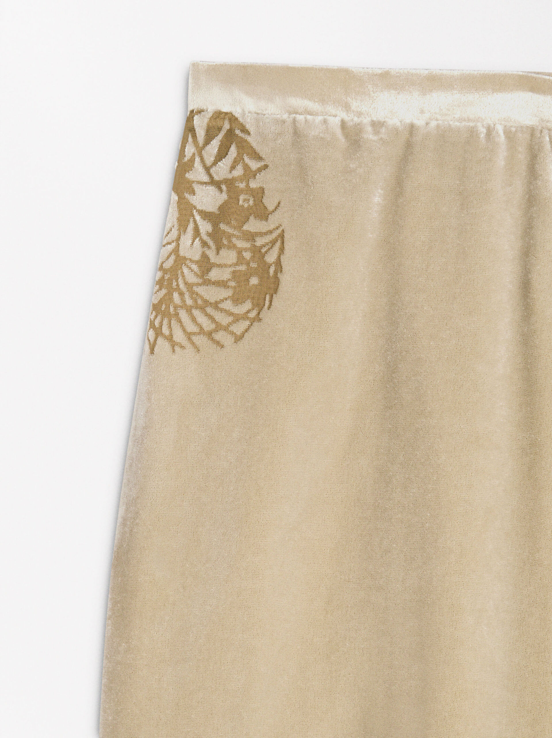 Velvet pants with elastic waistband image number 5.0