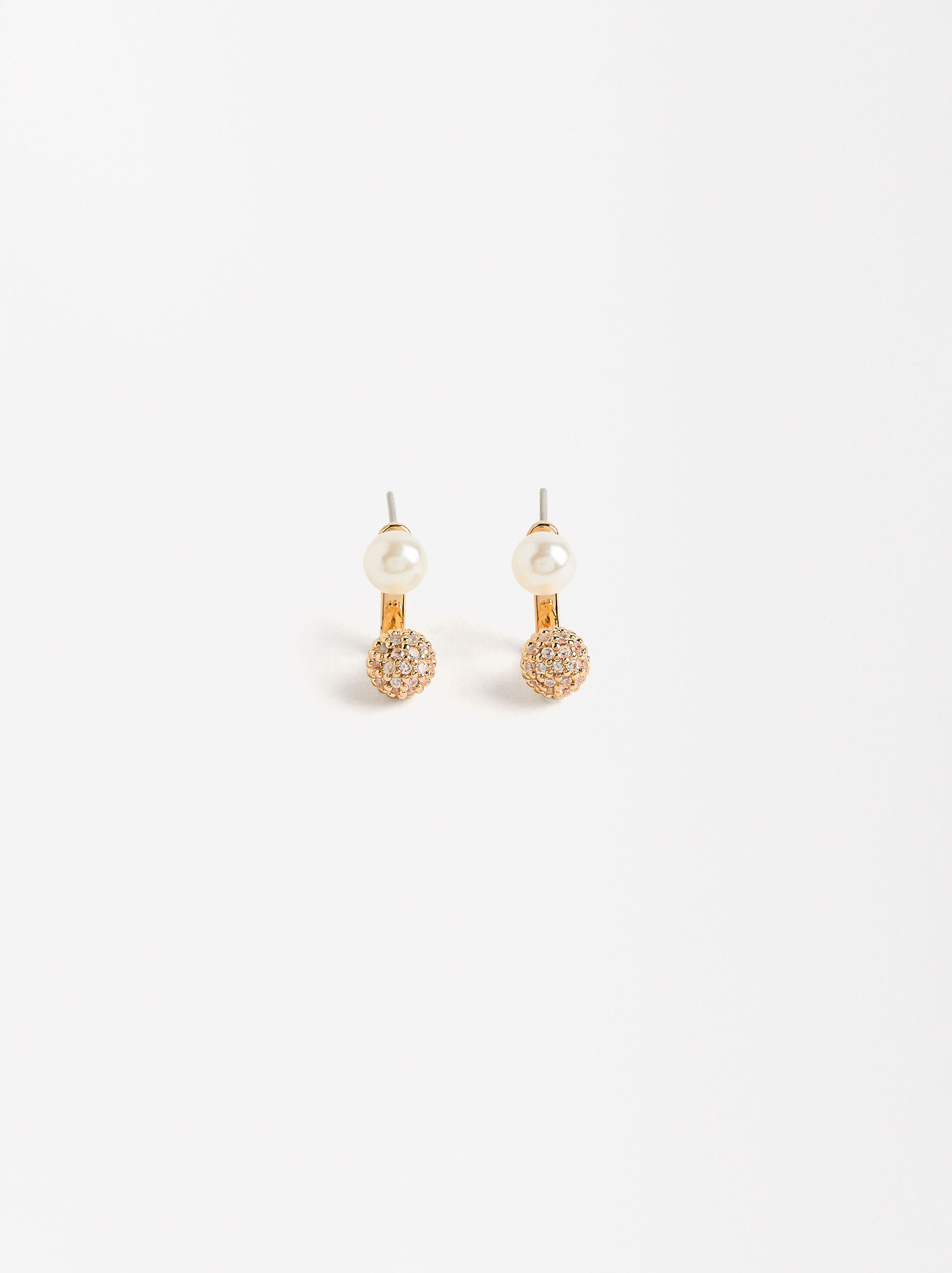 Earrings with freshwater pearls and crystals image number 0.0