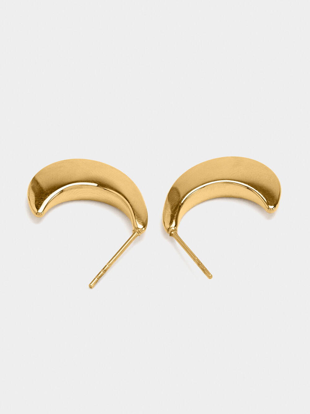 Open half-moon hoop earrings - stainless steel