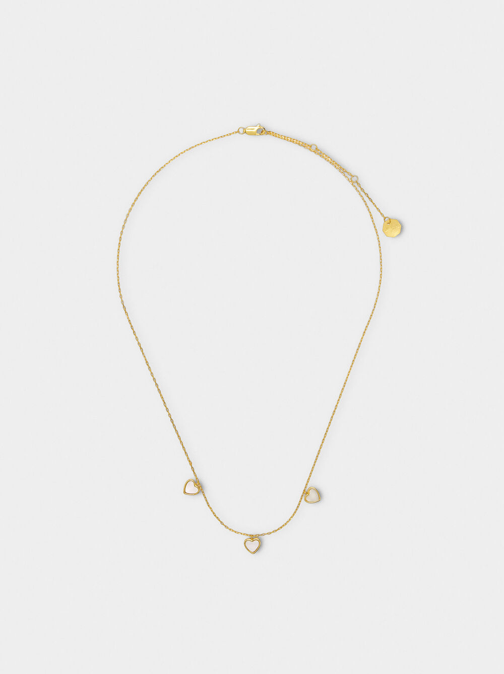 Necklace with freshwater pearl hearts - 925 sterling silver