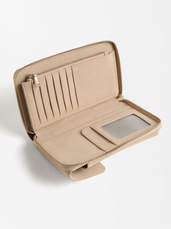Mobile phone bag with faux leather effect