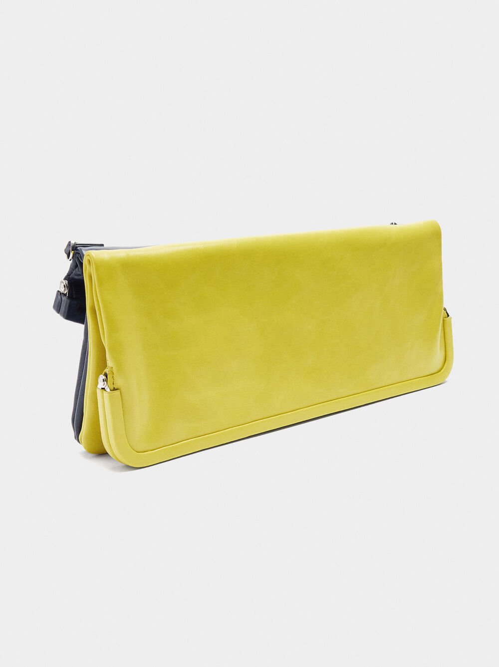 Double envelope bag in bicolour leather