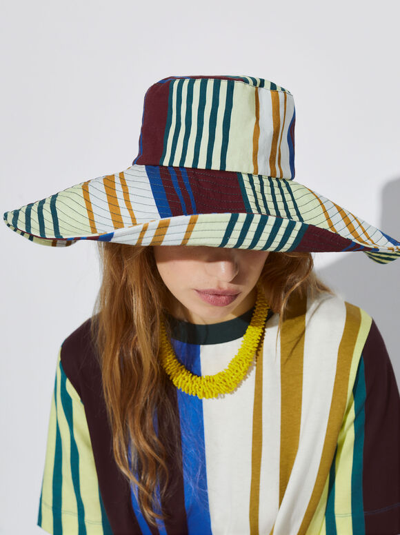 Striped Bucket Hat, Multicolor, hi-res
