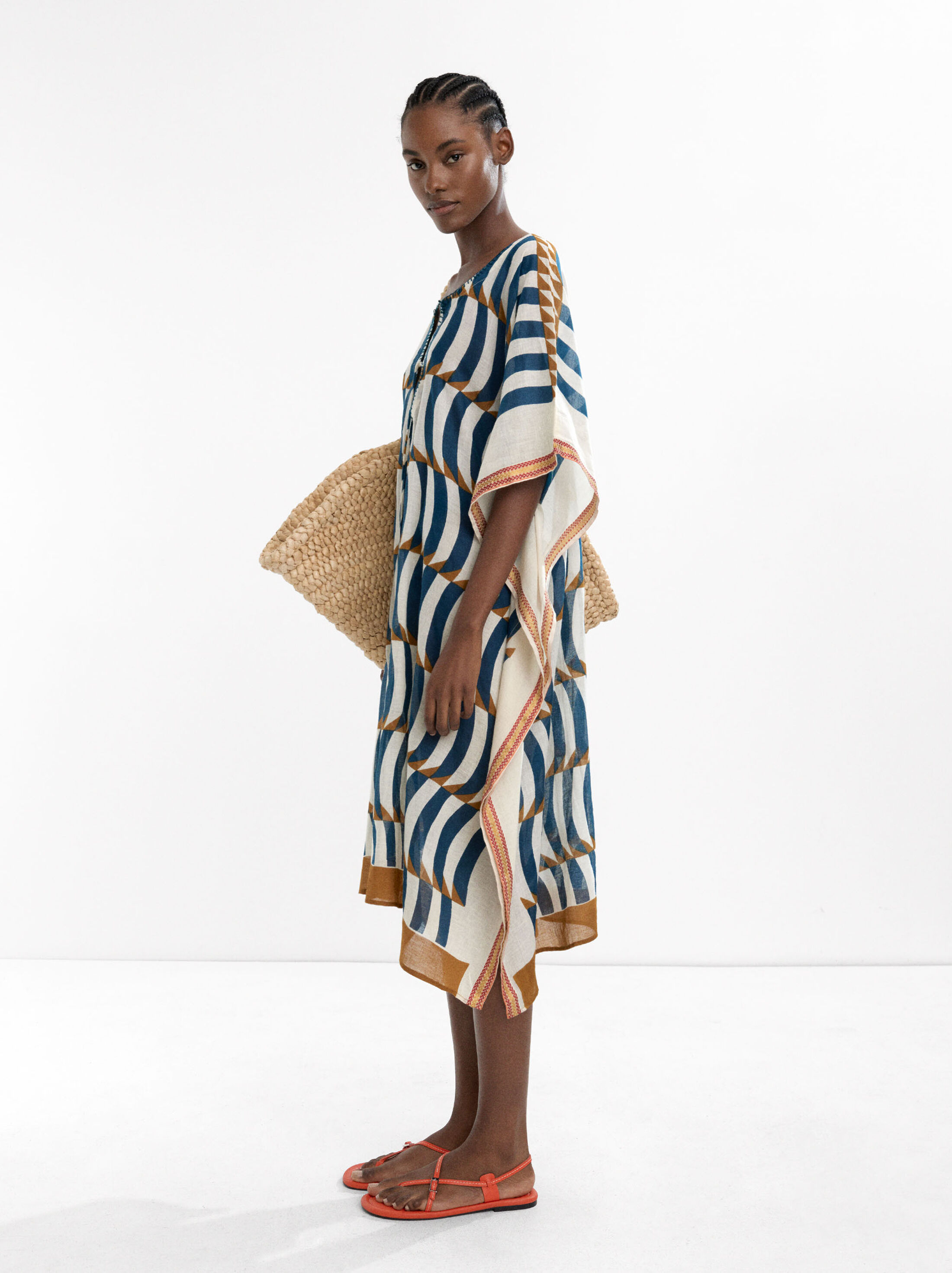 Printed kaftan 100% cotton image number 1.0