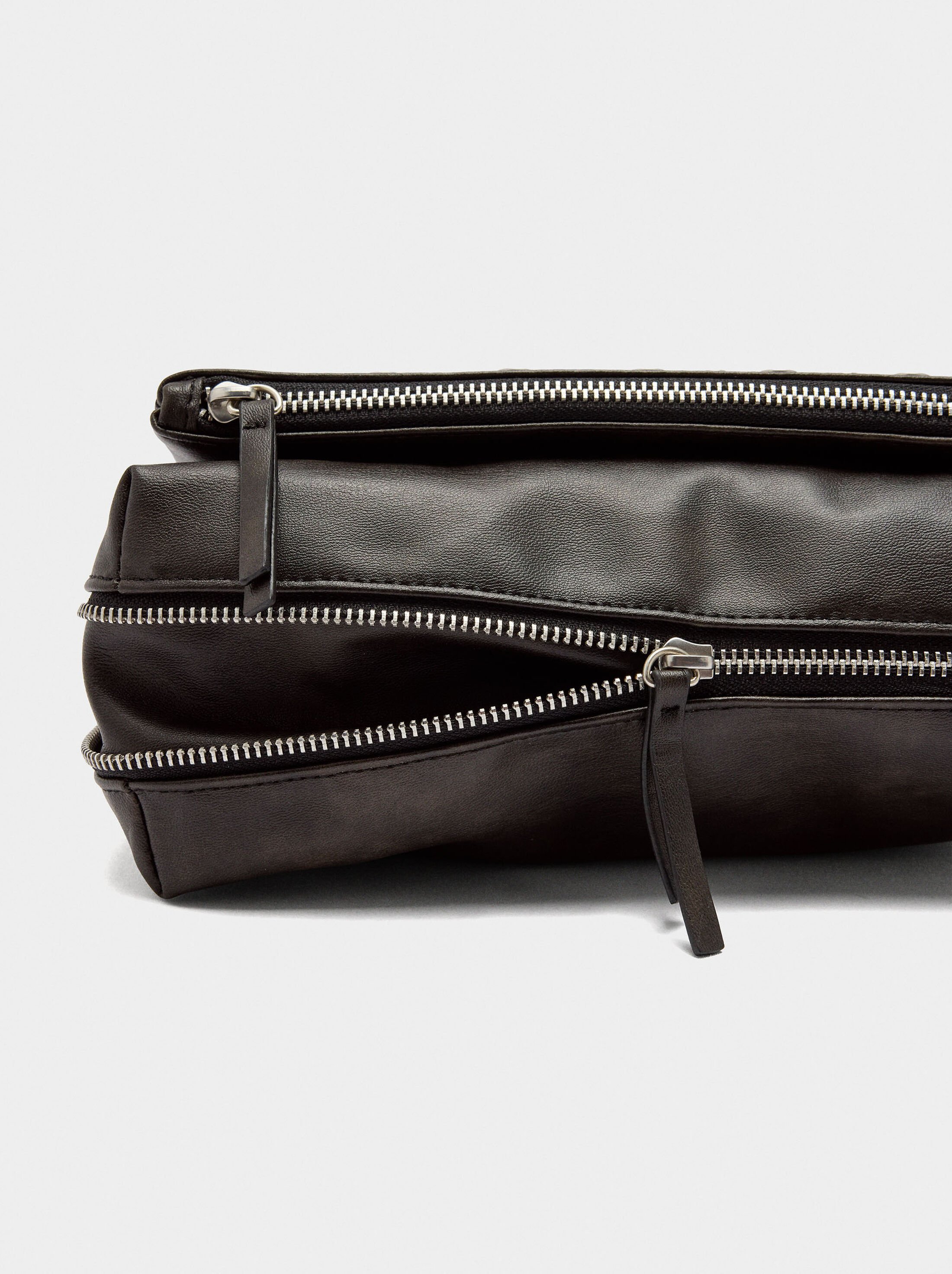 Faux leather studded shoulder bag image number 4.0
