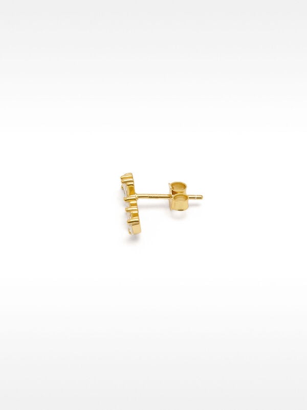 Zigzag earrings with crystals - sterling silver 925