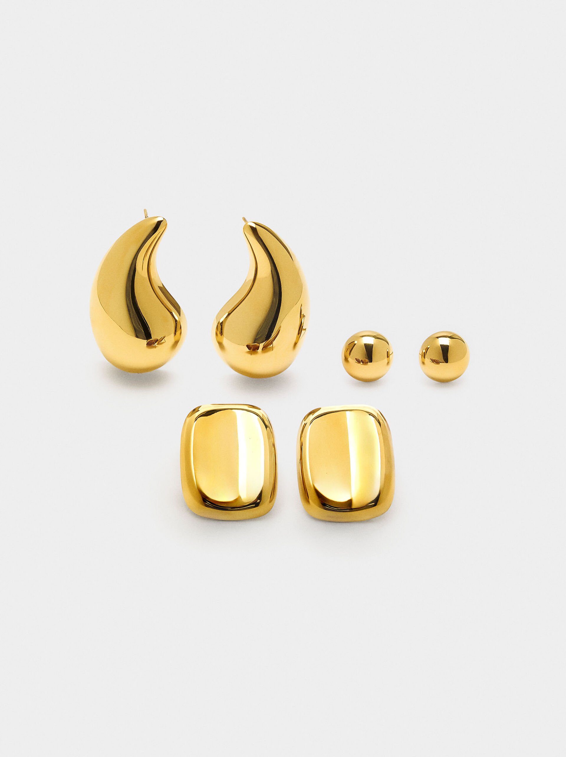 Set of short earrings - stainless steel image number 0.0