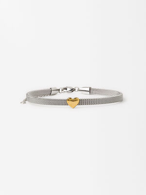 Bracelet With Heart - Stainless Steel
