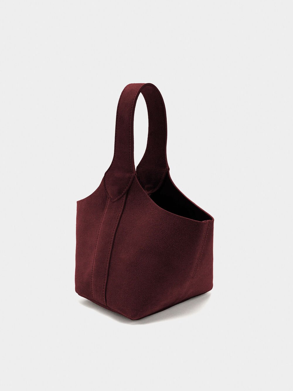 Suede bucket bag