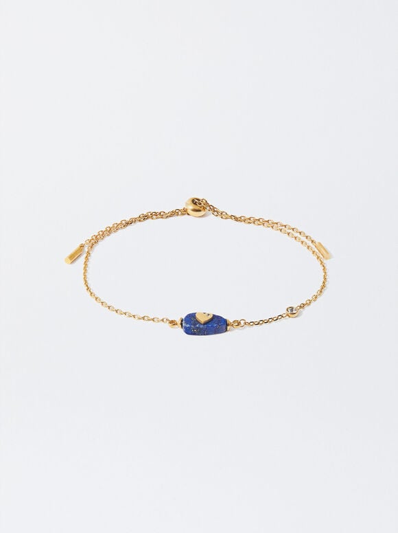 Bracelet Acier Pierre Du Mois - Septembre, Bleu, hi-res