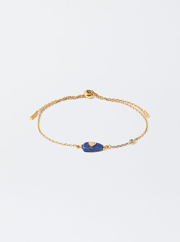 Bracelet Acier Pierre Du Mois - Septembre, Bleu, hi-res