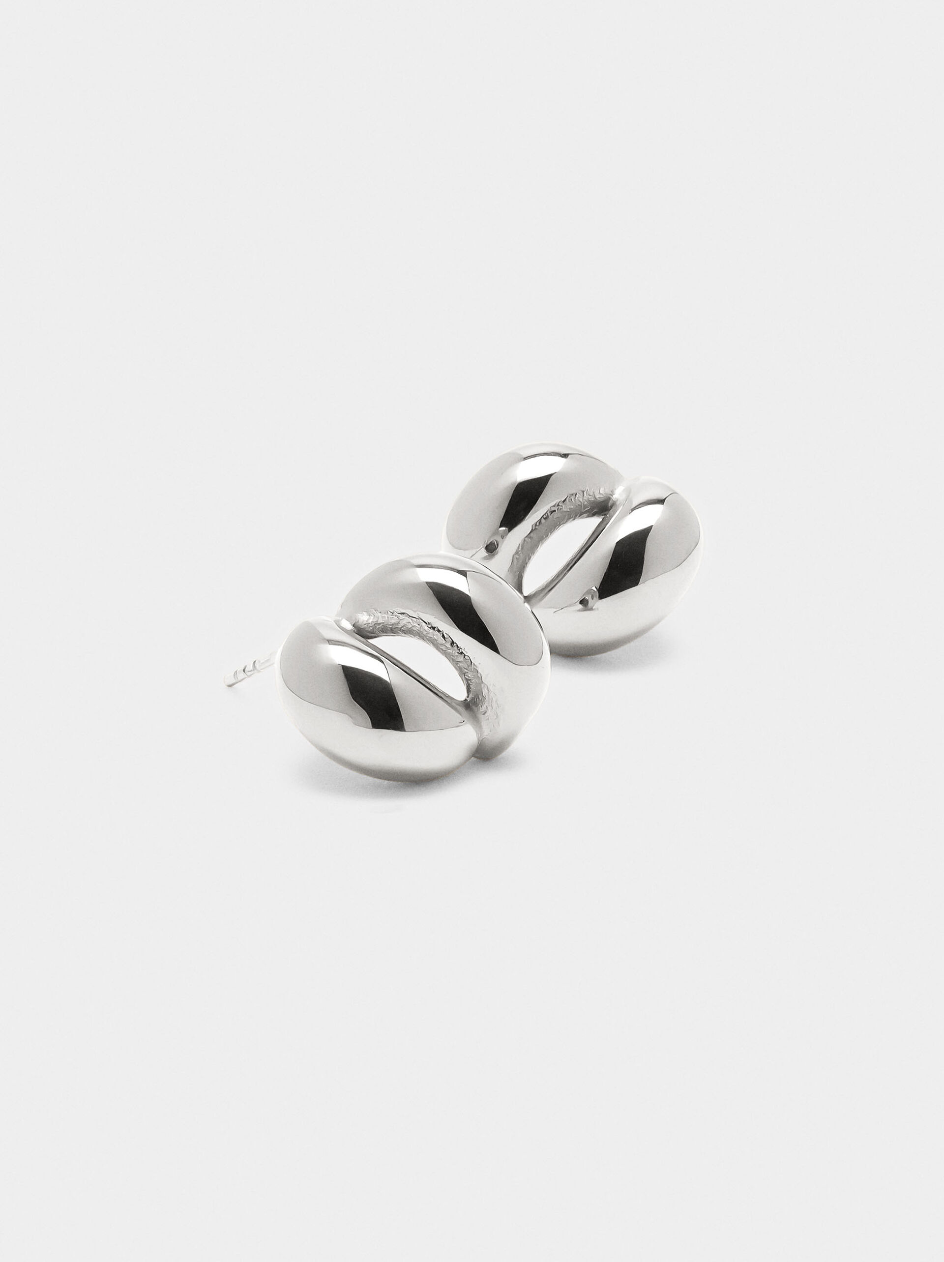 Double-effect earrings – stainless steel image number 2.0