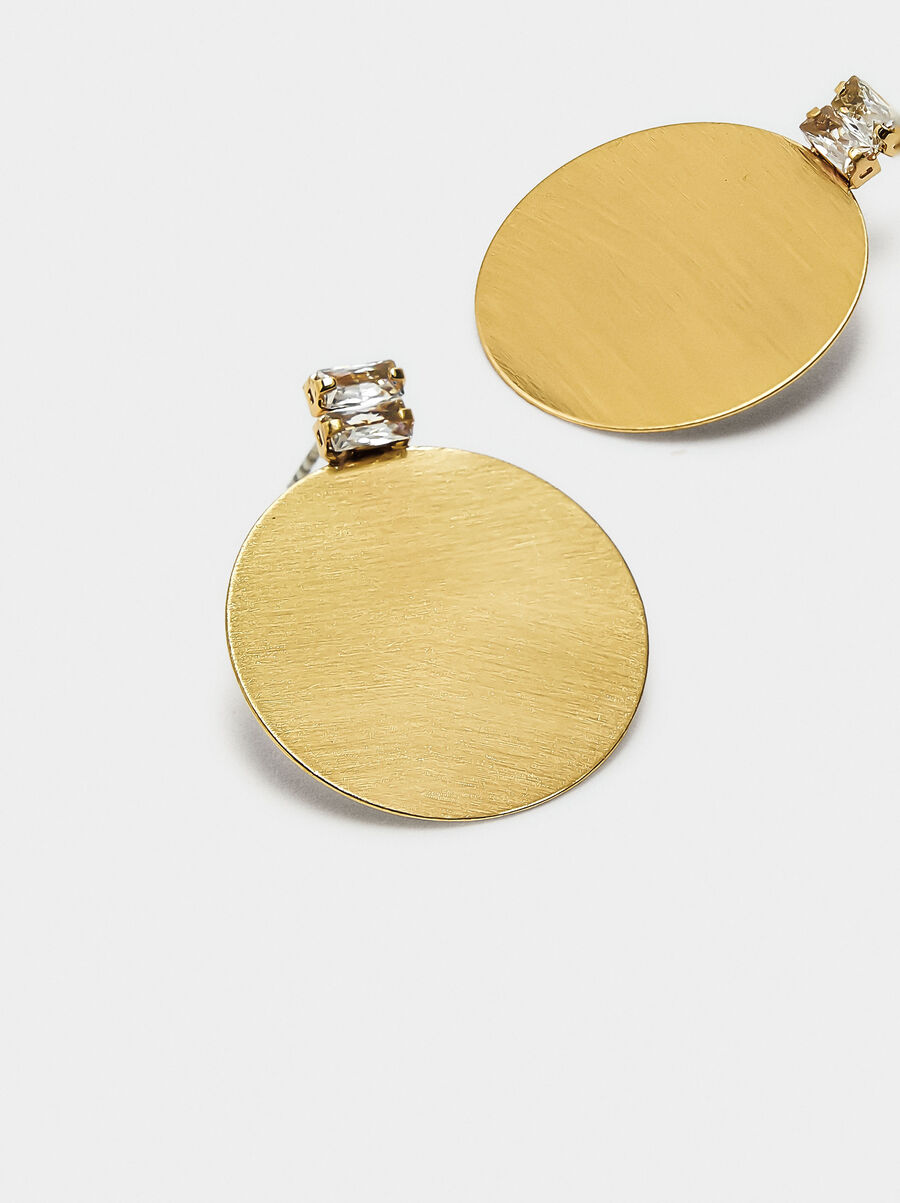 Round earrings with cubic zirconia