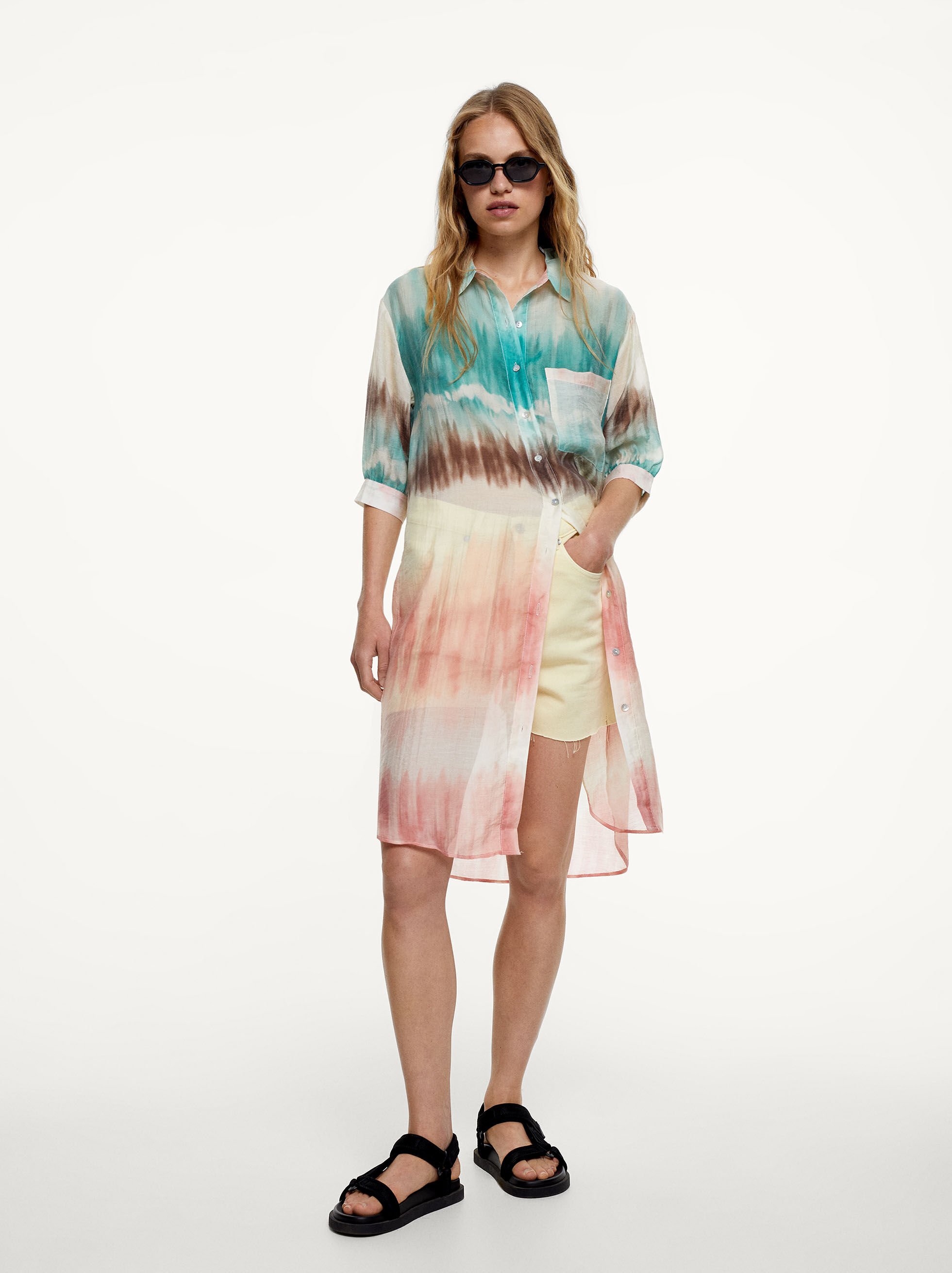 Tie dye shirt dress clearance
