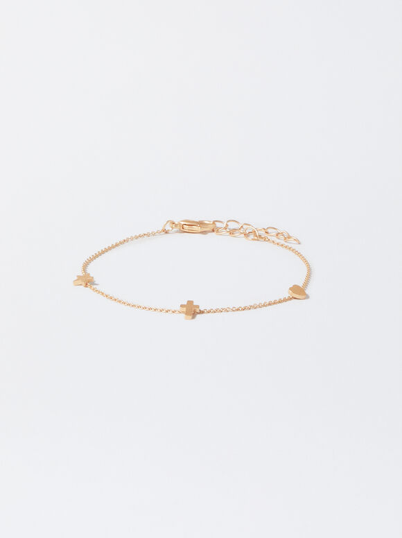 Gold-Toned Bracelet With Charms, Golden, hi-res