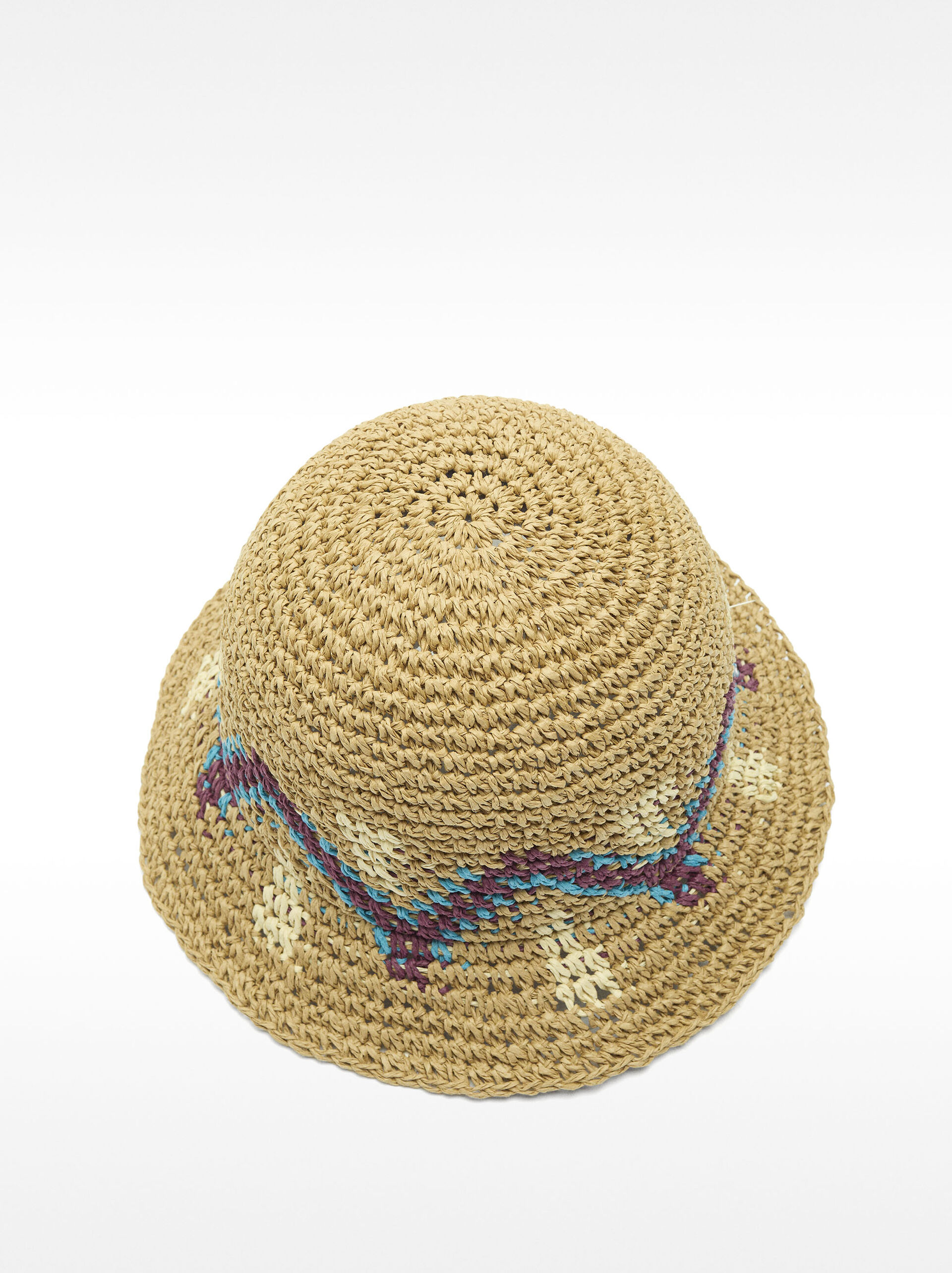 Bucket hat with straw effect image number 2.0