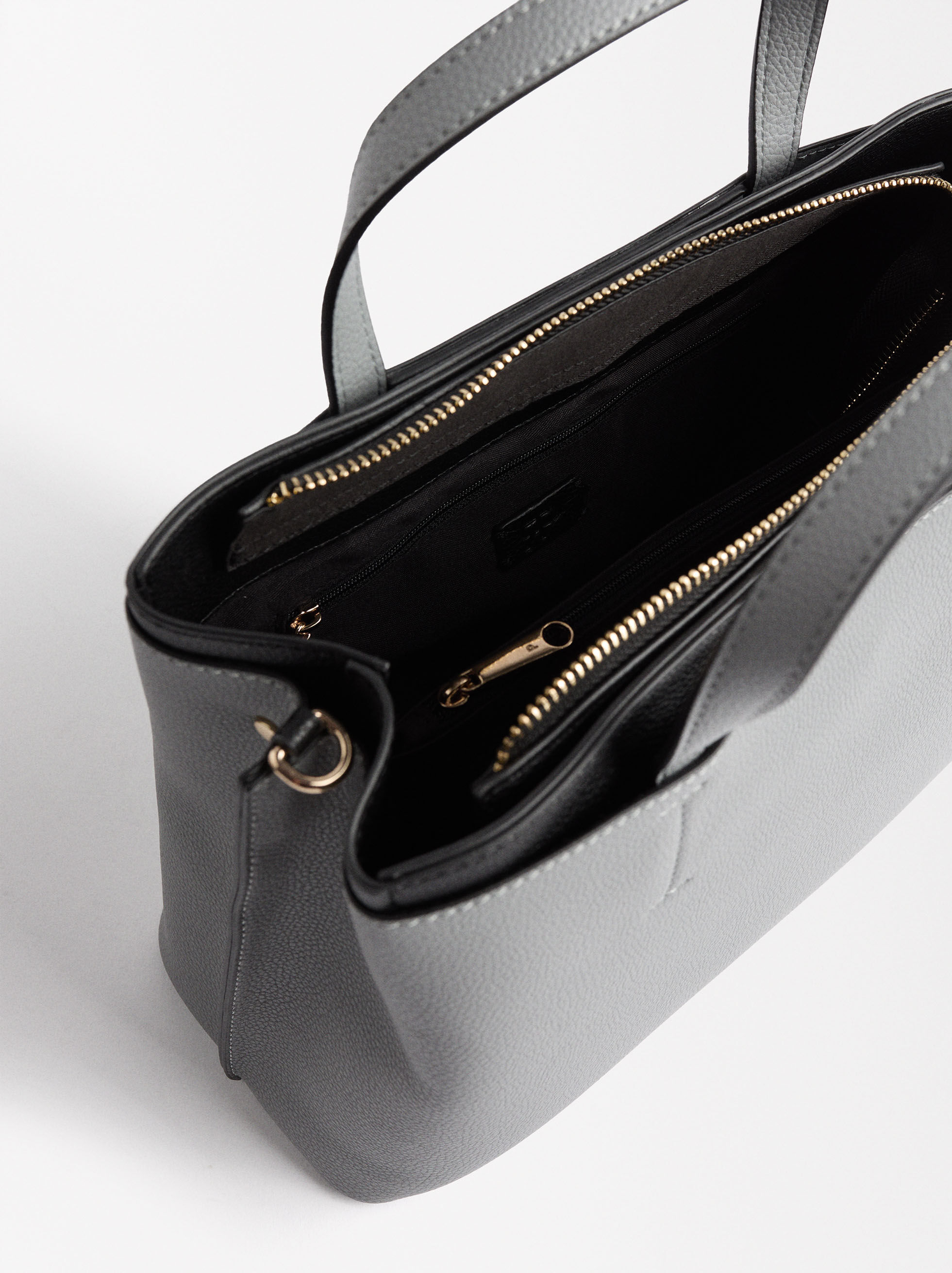 Structured tote bag with zipper deals