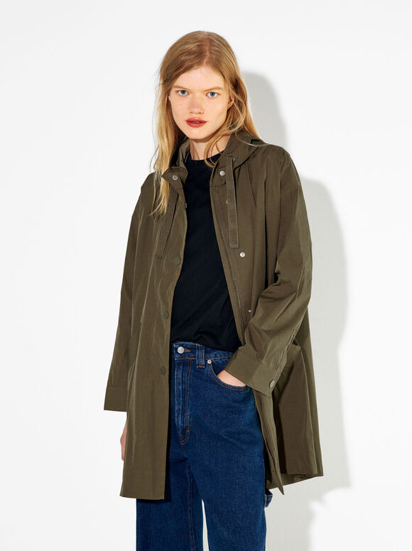 Online Exclusive - Parka With Pockets And Hood, Khaki, hi-res