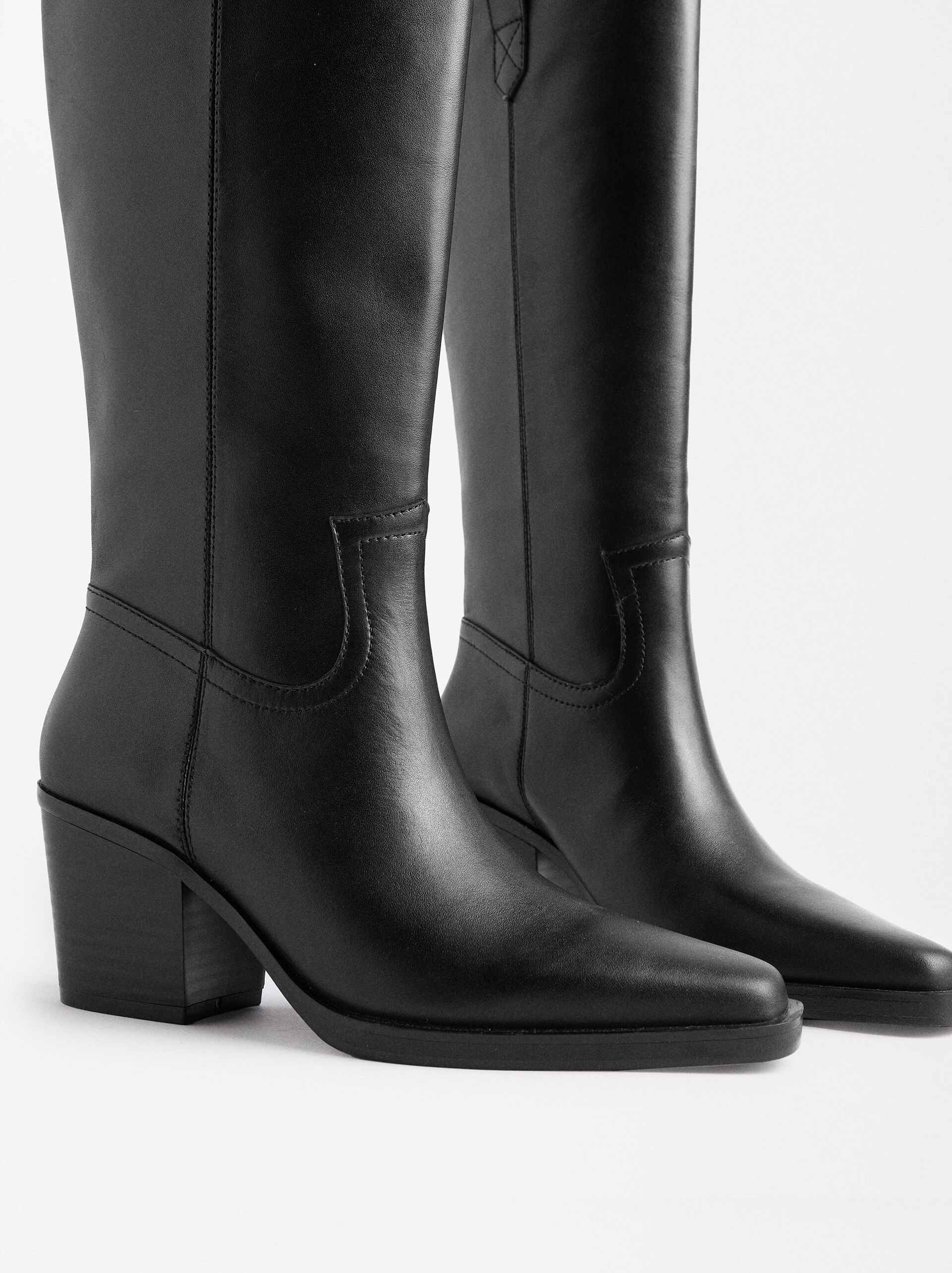 ONLINE EXCLUSIVE - Wysokie skórzane buty image number 5.0