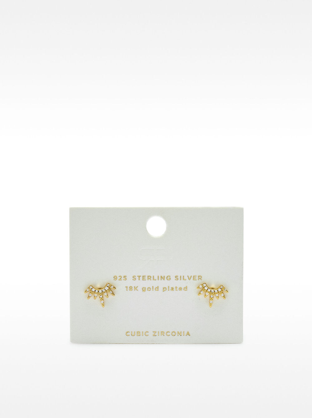 Crown earrings with zirconia - 925 sterling silver