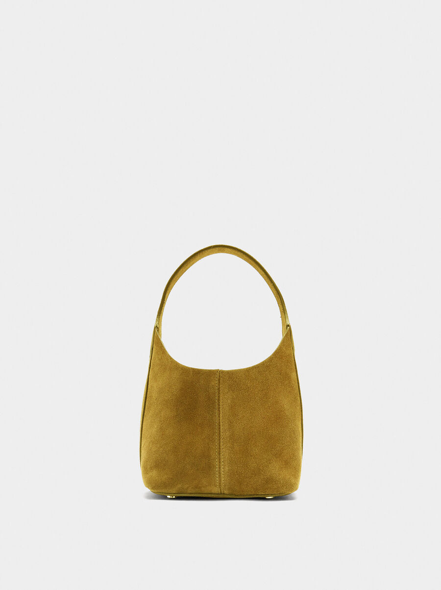 Suede bucket bag
