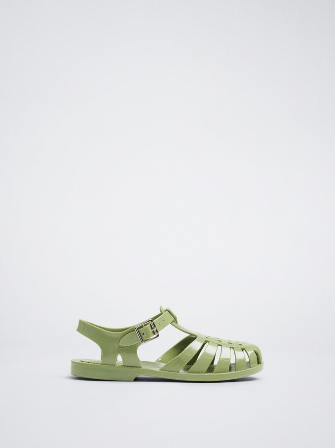 Jelly Sandals, Green, hi-res