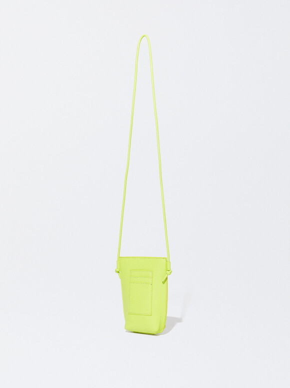 Phone Case With Shoulder Strap, Yellow, hi-res