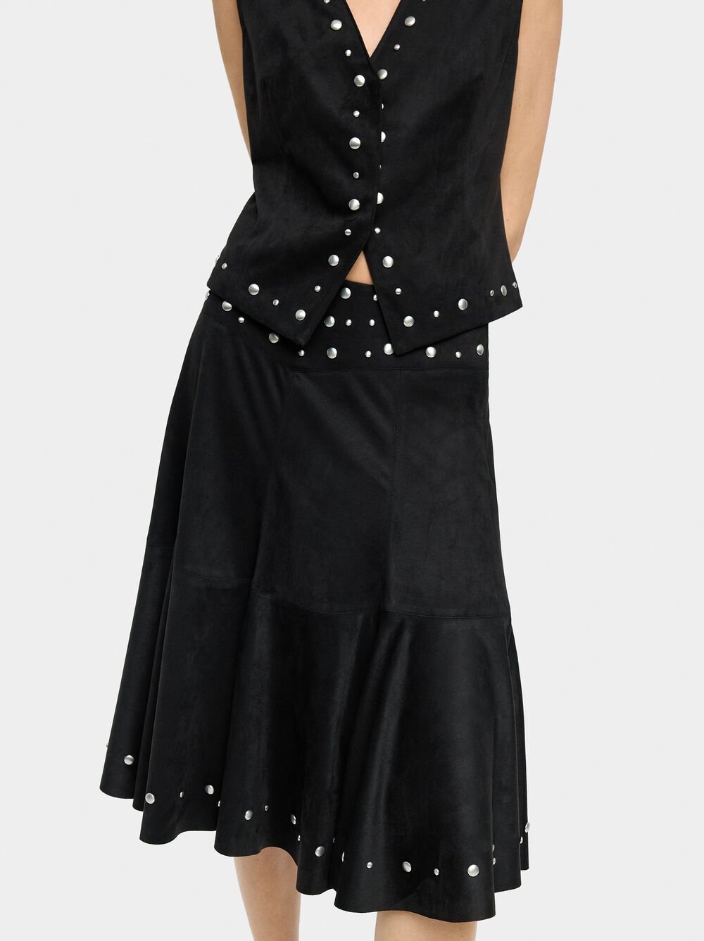 Midi skirt with studs