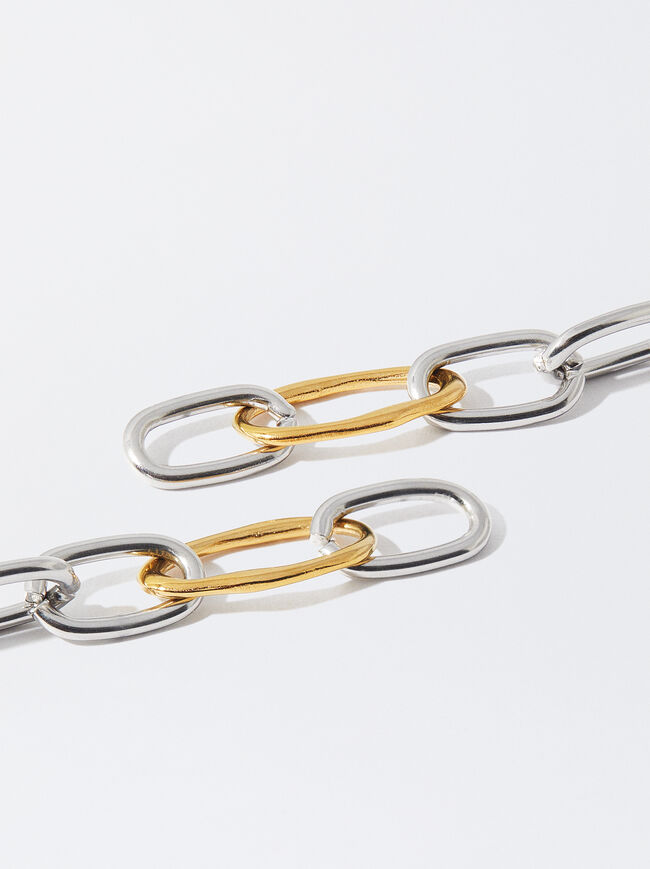 Stainless Steel Link Earrings image number 1.0